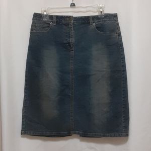 Ann Taylor Loft Stretch Denim Jean Skirt